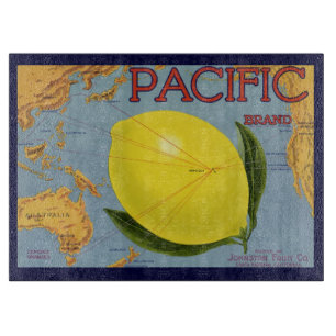Tabla De Cortar Arte de etiqueta de caja de frutas vintage Pacific