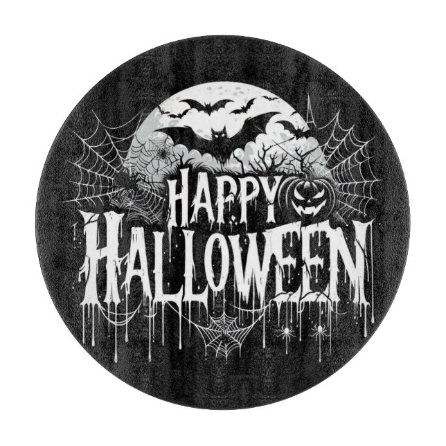 Tabla De Cortar Arte de Halloween feliz (Anverso)