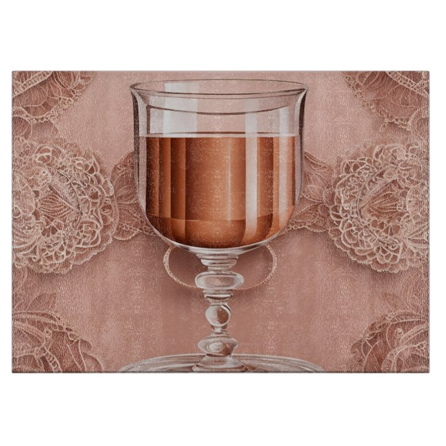 Tabla De Cortar Arte de IA de Rosegold Cheers Lace (Anverso)