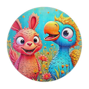 Tabla De Cortar Arte de Loro Conejo de Dibujos Animados Adorables