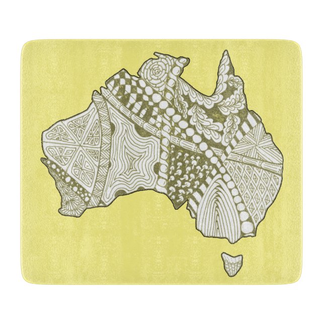 Tabla De Cortar Arte de mapas de Australia (Anverso)
