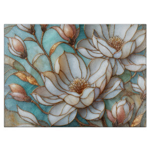 Tabla De Cortar Arte de mosaico floral de vidrio emplomado de magn