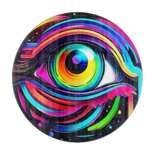 Tabla De Cortar Arte de Ojo Psicodélico Vibrante