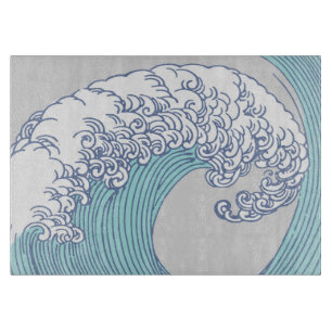 Tabla De Cortar Arte de olas de surf Ukiyo-e japonés vintage Costa