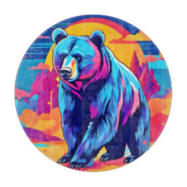Tabla De Cortar Arte de oso vibrante