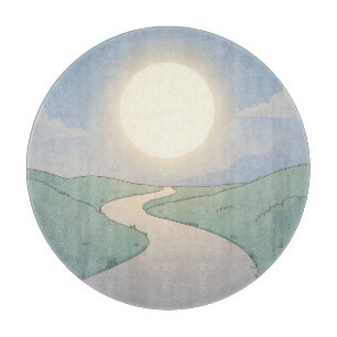 Tabla De Cortar Arte de paisaje minimalista de puesta de sol en ca