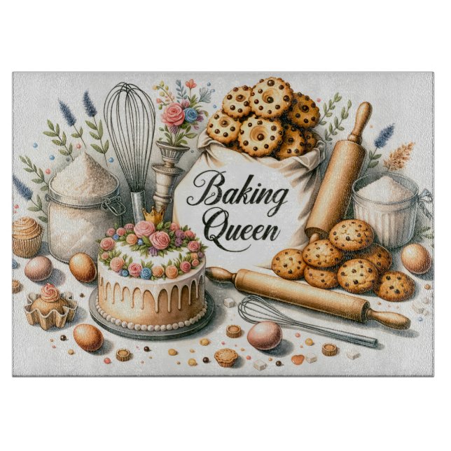 Tabla De Cortar arte de palabras de Reina (Anverso)