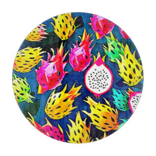 Tabla De Cortar Arte de patrón de fruta dragón