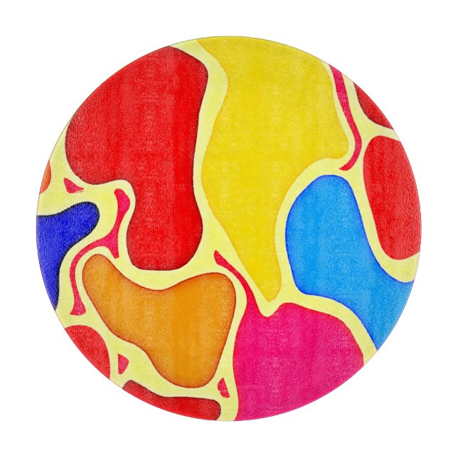 Tabla De Cortar Arte de patrones de celdas vibrantes (Anverso)