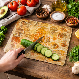 Tabla De Cortar Arte de Petroglifo Antiguo