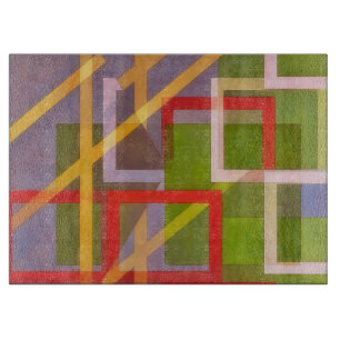 Tabla De Cortar Arte de vidrio abstracto geométrico colorido