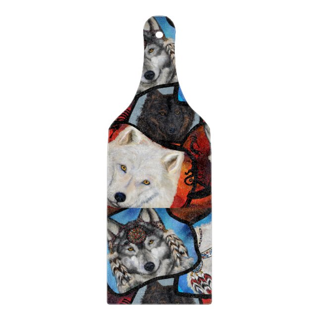TABLA DE CORTAR ARTE DE WOLF DEL SUROESTE (Anverso)