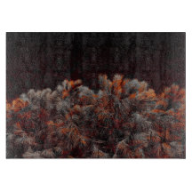 Arte digital de pino con manchas de color naranja