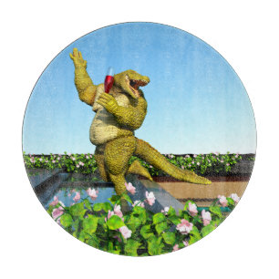 Tabla De Cortar Arte divertido de cocodrilo en fiesta de champán j