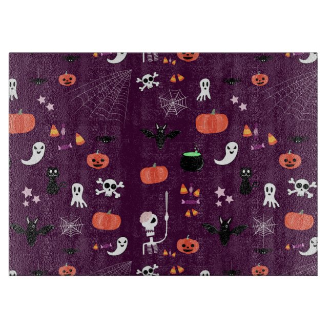 Tabla De Cortar Arte espeluznante y lindo de Halloween (Anverso)
