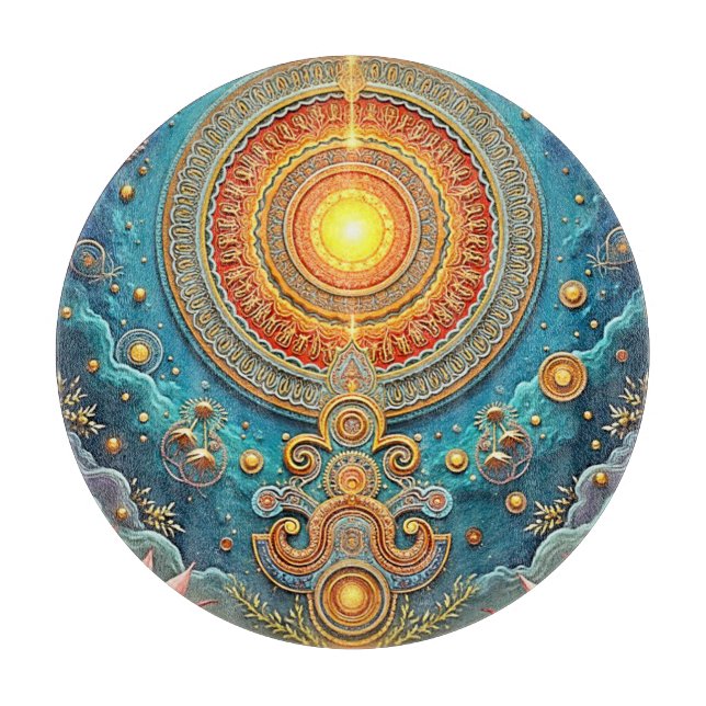 Tabla De Cortar Arte espiritual de Mandala (Anverso)