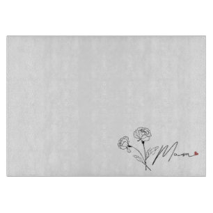 Tabla De Cortar Arte floral de mamá: ideas de regalos del Día de l
