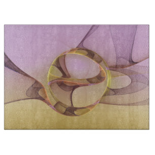 Tabla De Cortar Arte fractal dorado rosa moderno abstracto