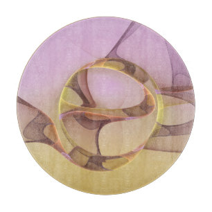 Tabla De Cortar Arte fractal dorado rosa moderno abstracto