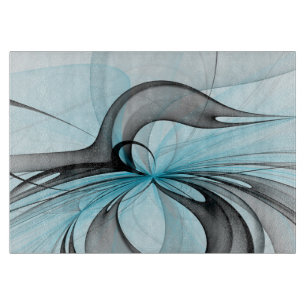 Tabla De Cortar Arte fractal moderno gris antracita abstracto