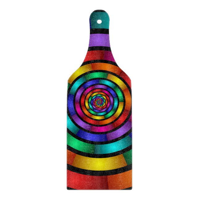 Tabla De Cortar Arte fractal moderno y psicodélico (Anverso)