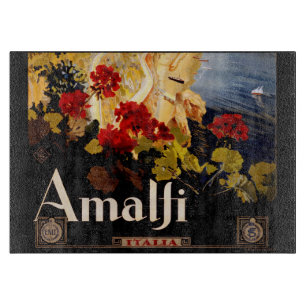Tabla De Cortar Arte gráfico de póster de viaje vintage Amalfi Ita