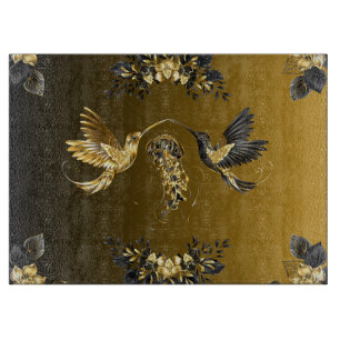 Tabla De Cortar Arte gráfico negro y dorado, diseño abstracto lux