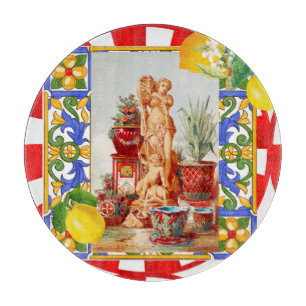 Tabla De Cortar Arte italiano, siciliano, maiólica, tejas, arte b