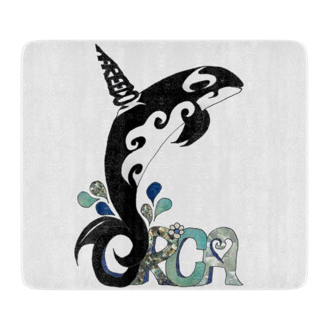 Tabla De Cortar Arte Libertad Orca (Anverso)
