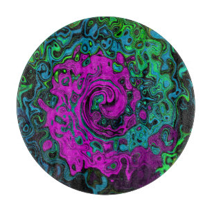 Tabla De Cortar Arte Líquido Giratorio Abstracto Magenta Enérgico