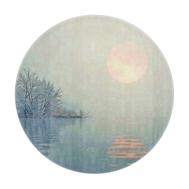 Tabla De Cortar Arte matutino pacífico de invierno (Anverso)