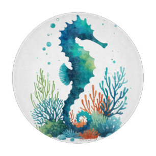 Tabla De Cortar arte náutico/de playa/caballito de mar costero