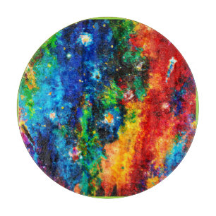 Tabla De Cortar Arte nebuloso colorido y estático