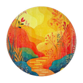 Tabla De Cortar Arte paisajístico otoñal