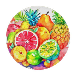 Tabla De Cortar Arte Personalizado de frutas tropicales
