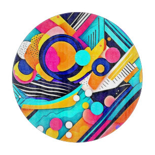 Tabla De Cortar Arte Pop Abstracto Vibrante
