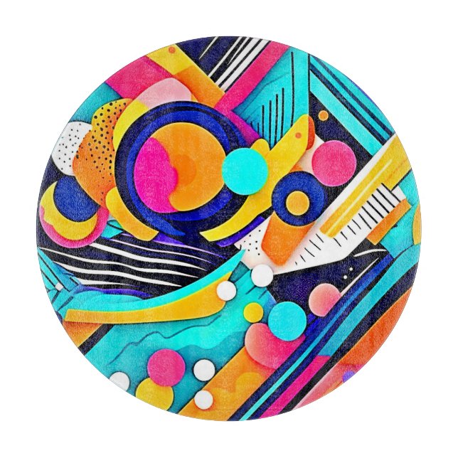 Tabla De Cortar Arte Pop Abstracto Vibrante (Anverso)