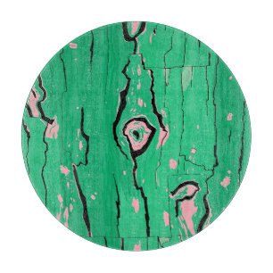 Tabla De Cortar Arte Pop de Grano de Madera Verde Neón Abstracto d