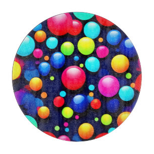 Tabla De Cortar Arte pop vibrante de burbuja