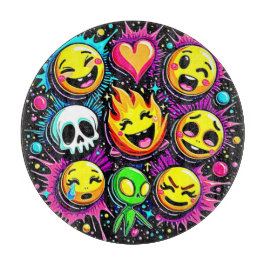 Tabla De Cortar Arte pop vibrante de Emoji