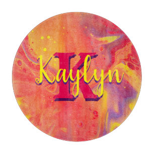 Tabla De Cortar Arte salvaje de flujo acrílico púrpura rojo