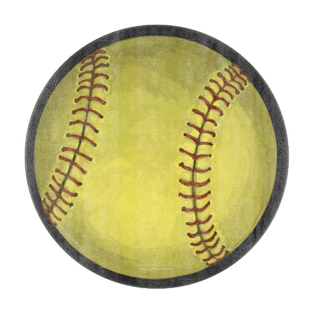 Tabla De Cortar Arte Softball pintado (Anverso)