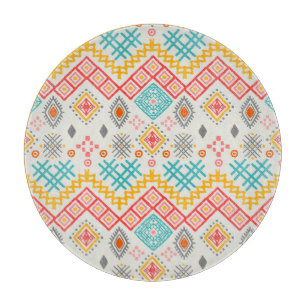 Tabla De Cortar Arte tribal: huella geométrica boho.