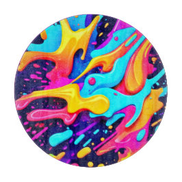 Tabla De Cortar Arte vibrante de caos de color