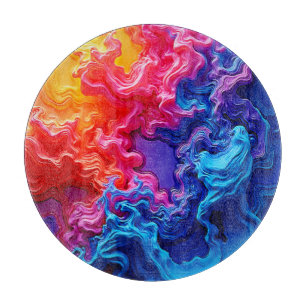 Tabla De Cortar Arte vibrante de fusión de colores