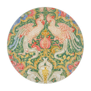 Tabla De Cortar Arte vintage de cacatúa y pavo real de Walter Cran