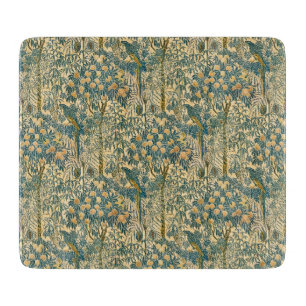 Tabla De Cortar Arte vintage de Walter Crane de guacamayo y frutas