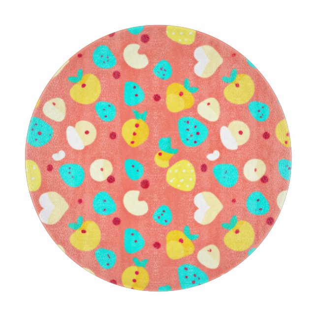 Tabla De Cortar Asombrosa Fruits Patterns Art (Anverso)