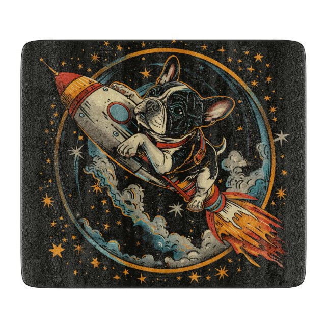 Tabla De Cortar Astronauta de Bulldog francés (Anverso)