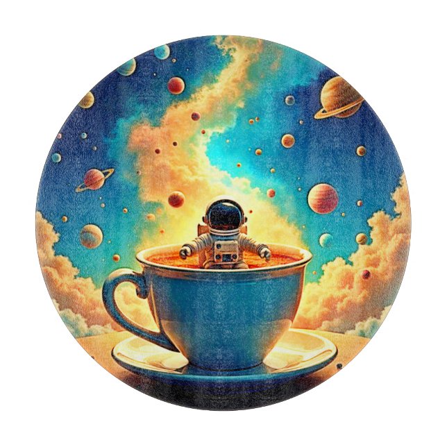 Tabla De Cortar Astronaut's Coffee Cosmos Journey (Anverso)
